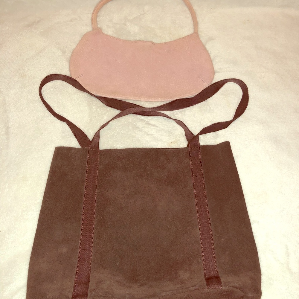 2 suede purses/handbags